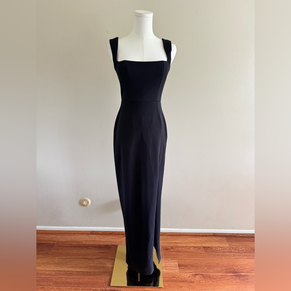 NWT Windsor Black Square-Neck Maxi Dress with Wide Straps